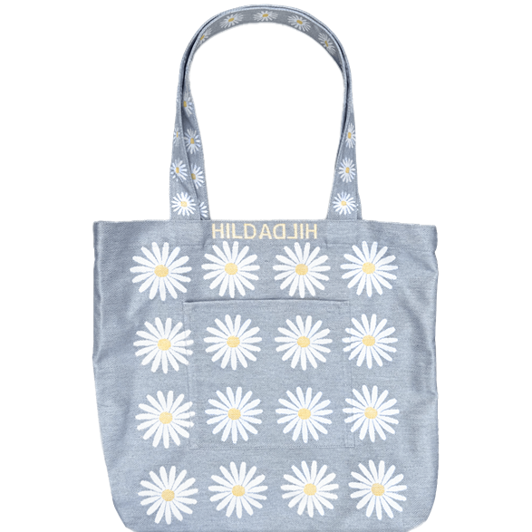 Tote L Marguertites Bleu Lin