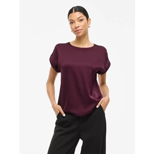 VIELLETTE S/S SATIN TOP/SU - NOOS