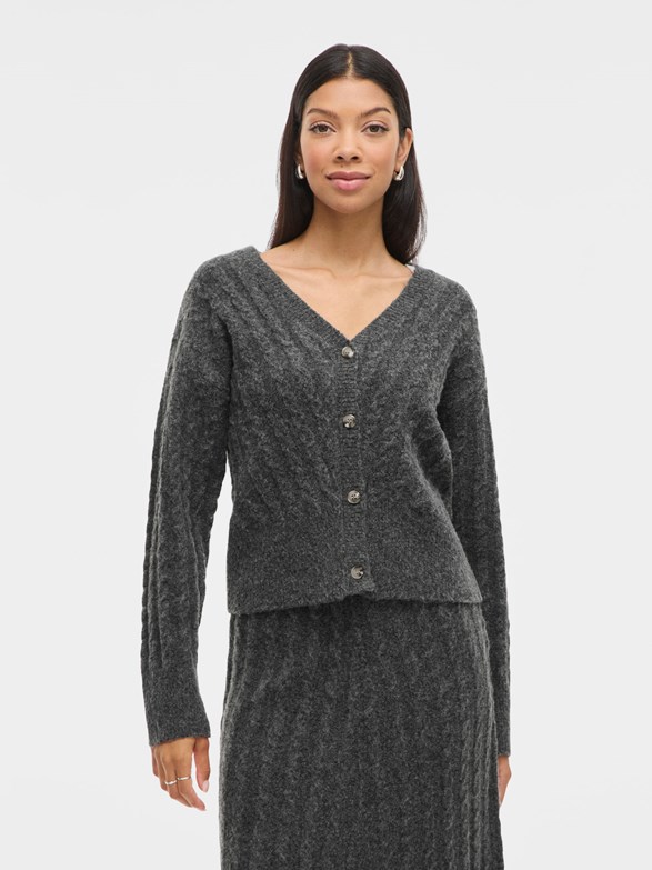 VIRELLI V-NECK L/S CABLE KNIT CARDI/BFS