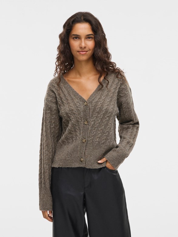 VIRELLI V-NECK L/S CABLE KNIT CARDI/BFS