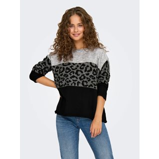 ONLJADE ANIMAL LS O-NECK CC KNT