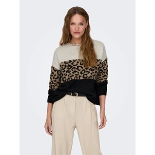 ONLJADE ANIMAL LS O-NECK CC KNT