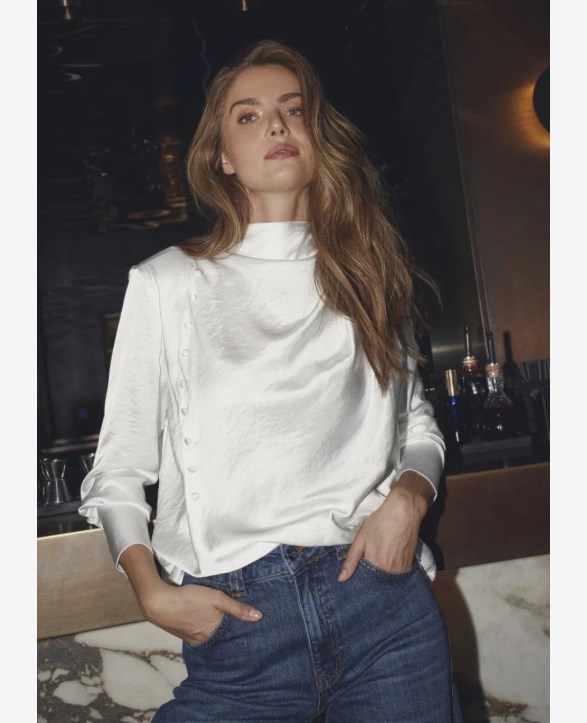 HelenCC Button Blouse