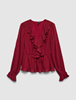 VMDORA L/S FRILL PLEAT TOP WVN EXP
