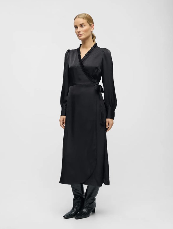OBJCHILLI L/S WRAP DRESS DIV