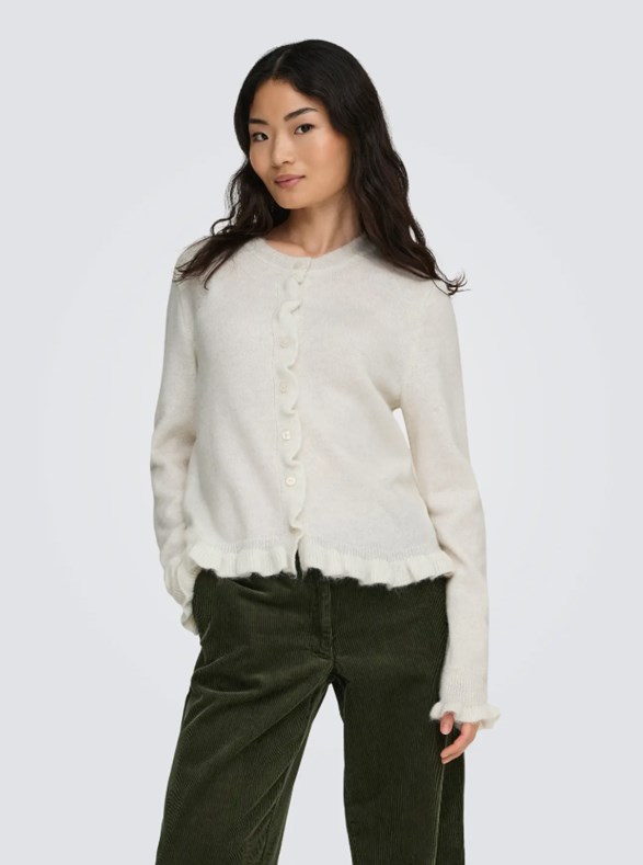 JDYLETTY L/S ON FRILL CARDIGAN KNT NOOS
