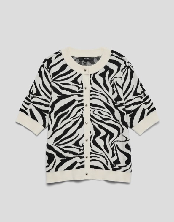 VMTRES BIEN ZEBRA SS O-NECK CARDIGAN GA