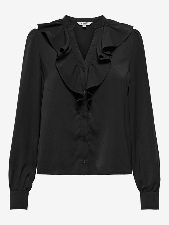 ONLTHALIA LIFE LS V-NECK FRILL TOP WVN