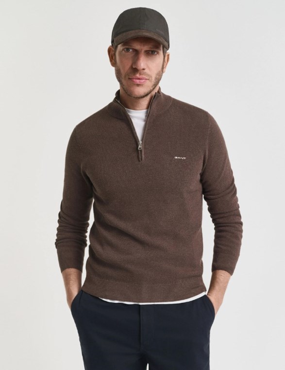 COTTON PIQUE HALFZIP