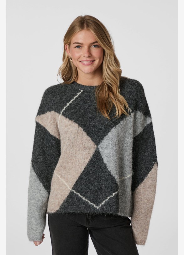 Inga Check Fluff Knit Blouse