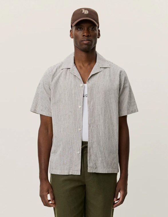 Lukas Stripe Cotton Linen SS Shirt