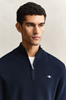 MICRO TEXTURED COTTON HALF ZIP