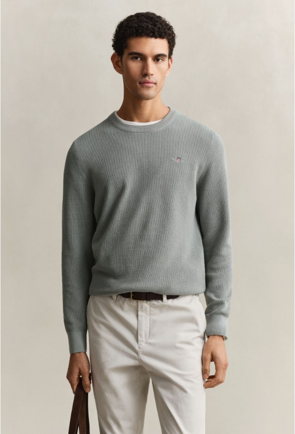 MICRO TEXTURED COTTON C-NECK