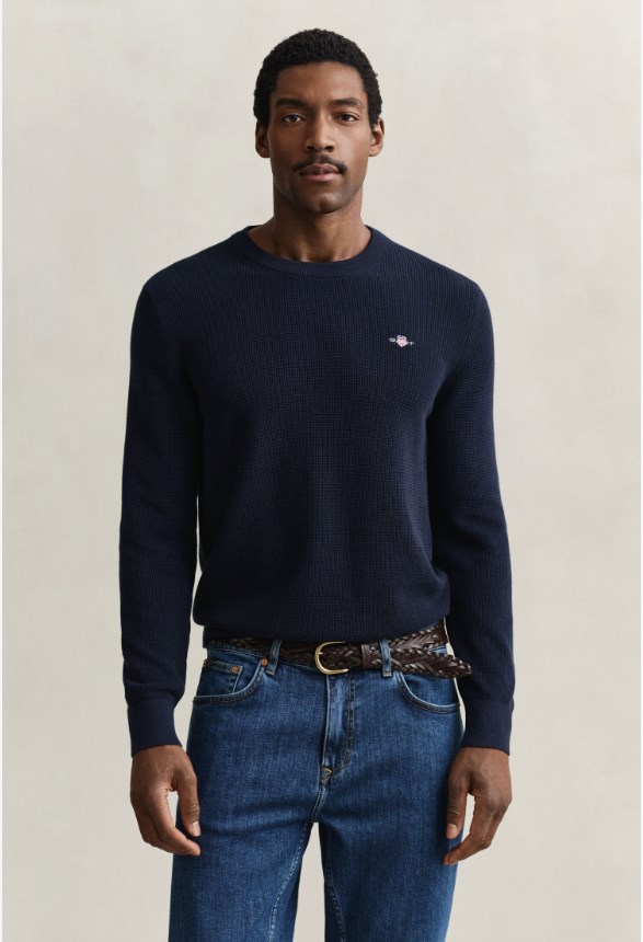 MICRO TEXTURED COTTON C-NECK