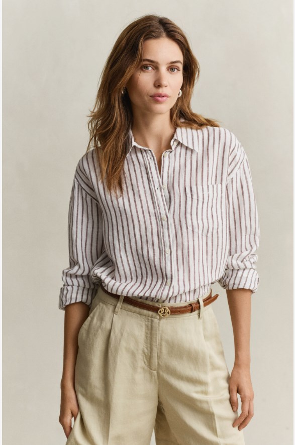 REL STRIPED LINEN LS SHIRT