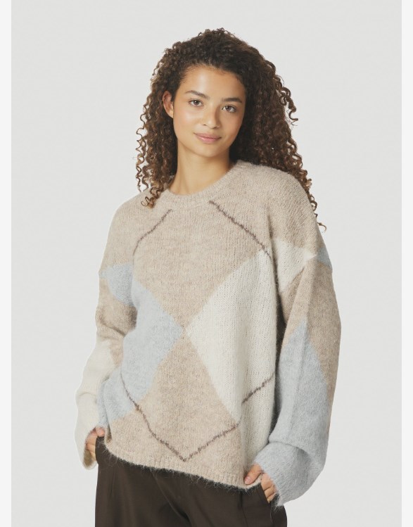 Inga Check Fluff Knit Blouse