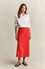 FLARED LINEN BLEND SKIRT