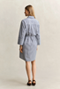 STRIPE POPLIN BELTED SHIRT DRESS