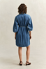DENIM VOLUME SLEEVE SHIRT DRESS