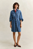DENIM VOLUME SLEEVE SHIRT DRESS