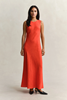 LINEN BIAS CUT MIDI DRESS