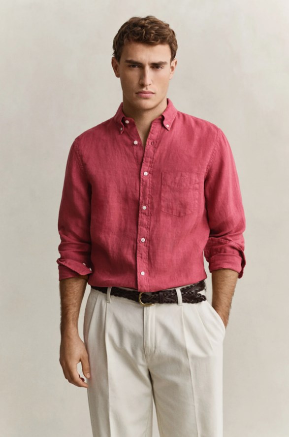 REG GMNT DYED LINEN SHIRT