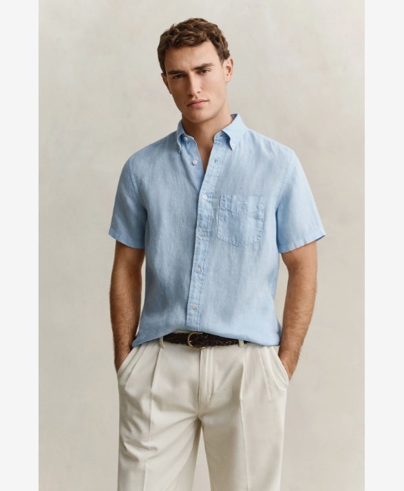 REG GMNT DYED LINEN SS SHIRT