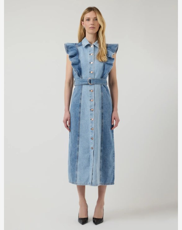 YASCAWI SL DENIM LONG DRESS S.