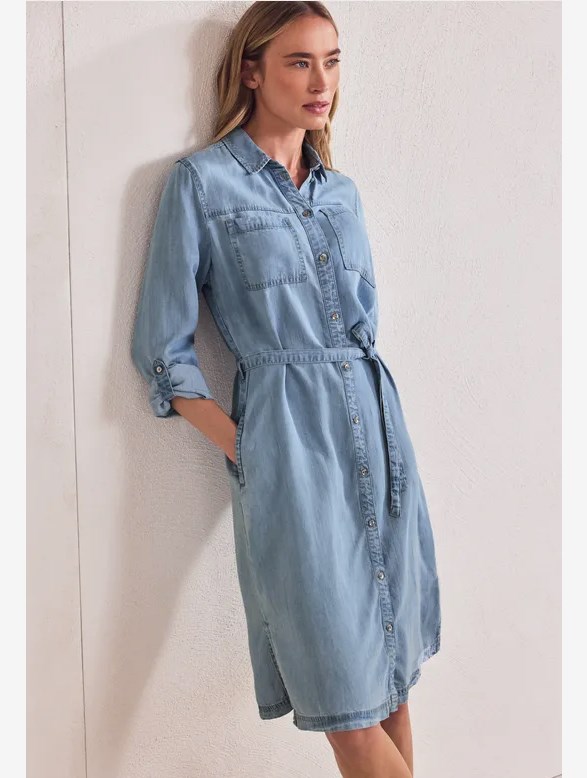 washed shirt collar Dress