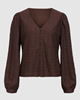 OBJLAILA L/S V-NECK TOP NOOS