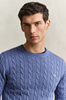 COTTON CABLE C-NECK