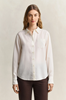 PINSTRIPE BACK FOLD DETAIL BLOUSE