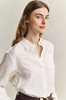 PINSTRIPE BACK FOLD DETAIL BLOUSE