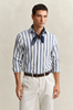 REG COTTON LINEN STRIPE SHIRT