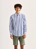 Douglas Linen Mix Stripe Shirt-Classic Fit