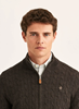 Merino Cable Zip Cardigan