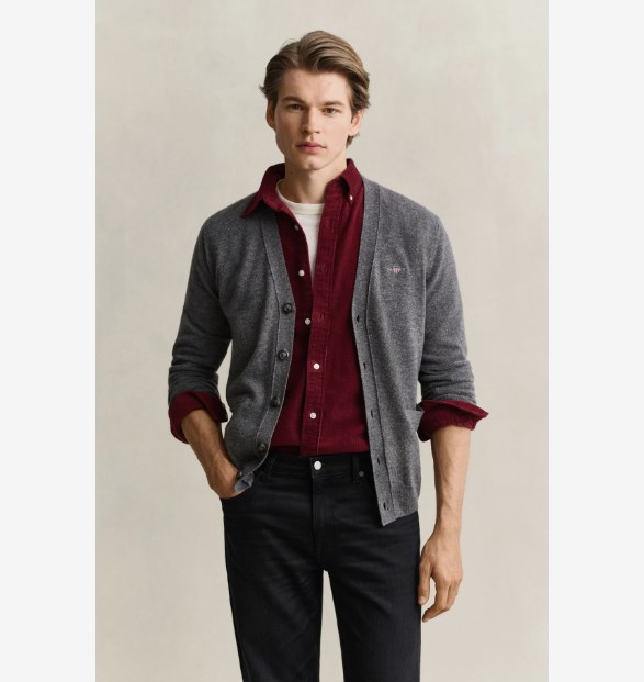 SUPERFINE LAMBSWOOL V CARDIGAN