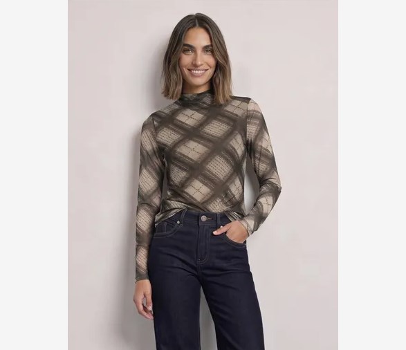 LTD QR printed mesh shirt w.ga
