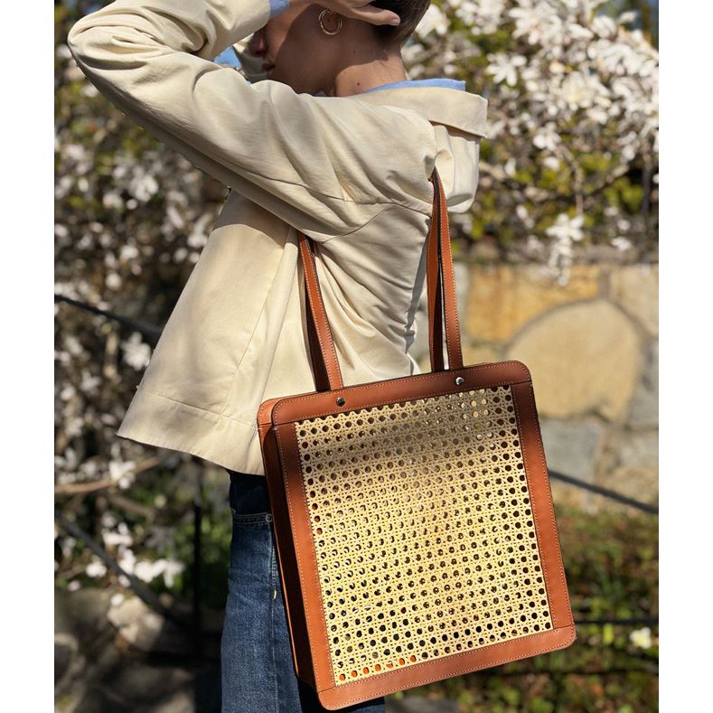 Tall Rattan Bag