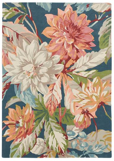 Dahlia & Rosehip Teal, Sanderson