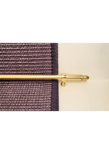 Trappestang 11 mm messing med holder og endeknotter
