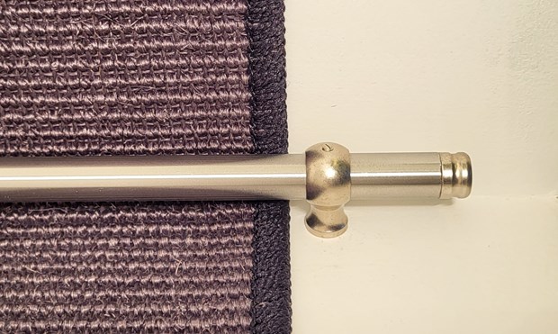 Trappstång 16 mm med hållare och knopp Borstat stål