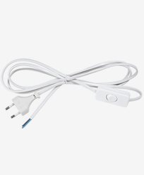 AIRAM ledningsbryter med 2,5 m kabel hvit 2,5A/250V