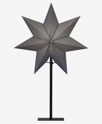 Star Trading OZEN stjerne, på fot, grå. E14 34x55cm