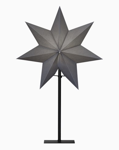 Star Trading OZEN stjerne, på fot, grå. E14 34x55cm