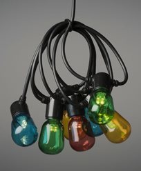 Konstsmide lyssløyfe E14 40 ovale fargede LED-pærer, 6V / IP44