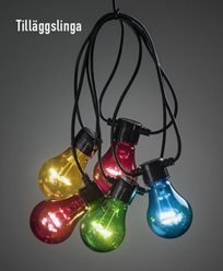 Konstsmide Ekstra slynge 10 fargede LED-pærer. IP44. 2397-500