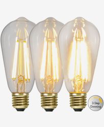 Star Trading LED-lampa Edison 3-stegs 6,5W 2100K E27
