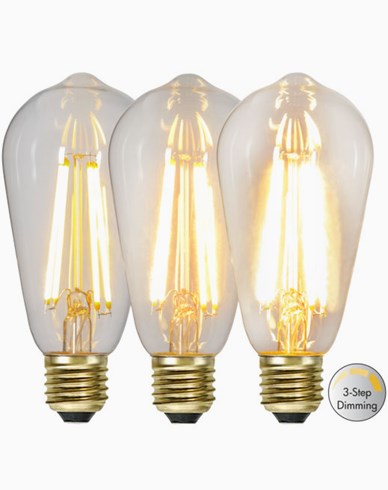 Star Trading LED-lamppu Edison 3-vaiheinen  6,5W 2100K E27