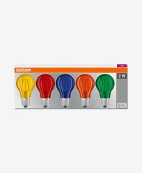 Osram LED A60 E27 värillinen 5-pak sininen/vihreä /oranssi/keltainen/punainen